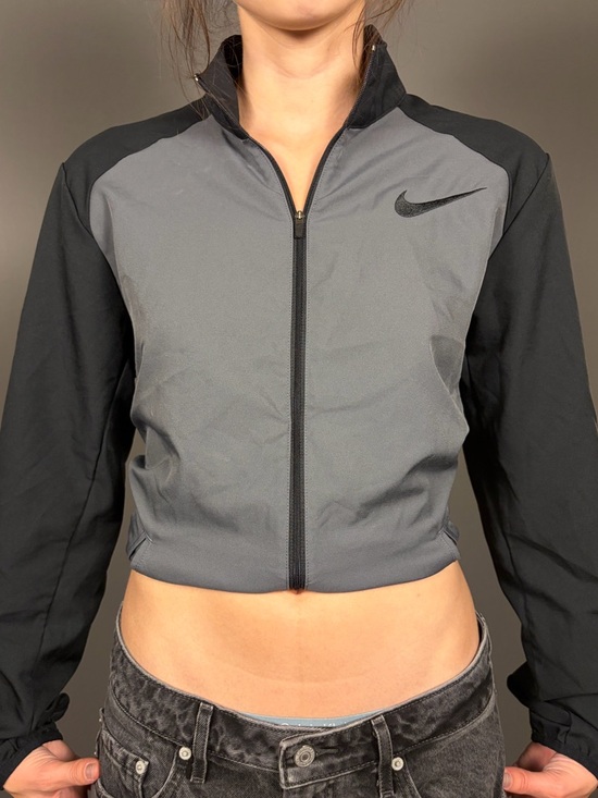 Nike Jackets & Blazers - Nike Black & Gray Cropped Track Jacket
